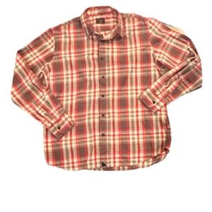 UNTUCKit Mens XL Slim Fit Plaid Flannel Shirt Red Gray Cotton Casual Button-Down